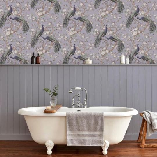 lila pava virag mintas tapeta elegans polgari egzotikus keleti stilus lakas iroda zold lakberendezes otthon kavezo etterem furdoszoba.jpg